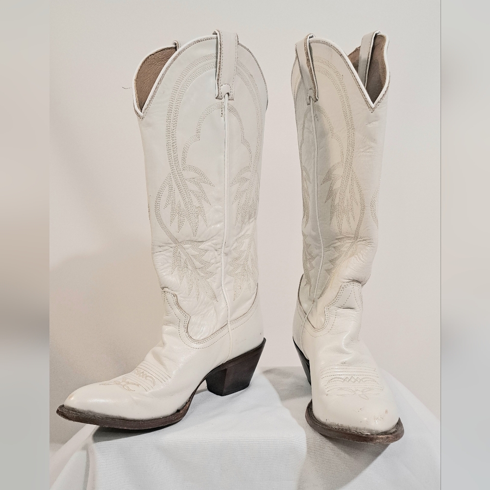Women's Idyllwind Bright Side Tall White Western Cowgirl Leather Heeled Boots 8B
